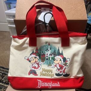 Disneyland Holiday Tote Bag - Red and Cream